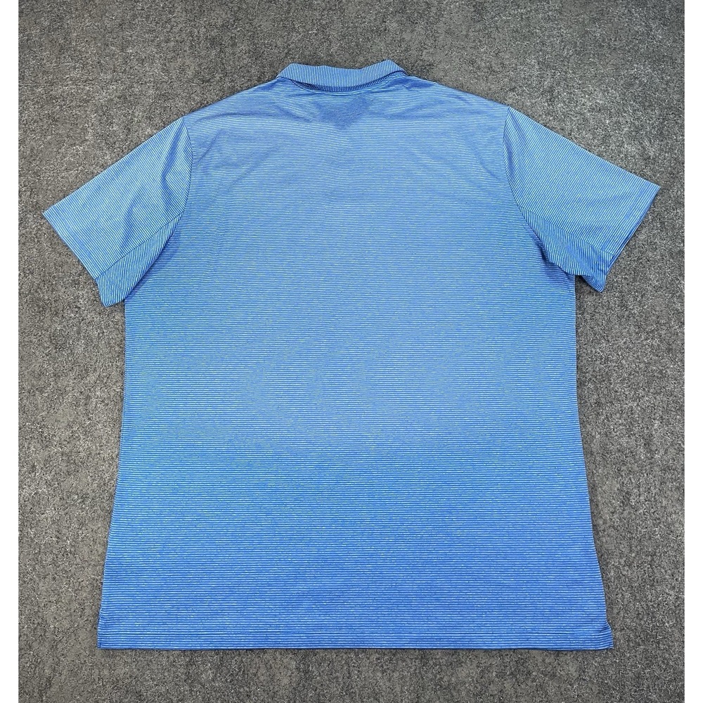 Nike Polo Shirt Mens XXL Blue Stripe Dri Fit Golf Performance Stretch EUC - Picture 2 of 10